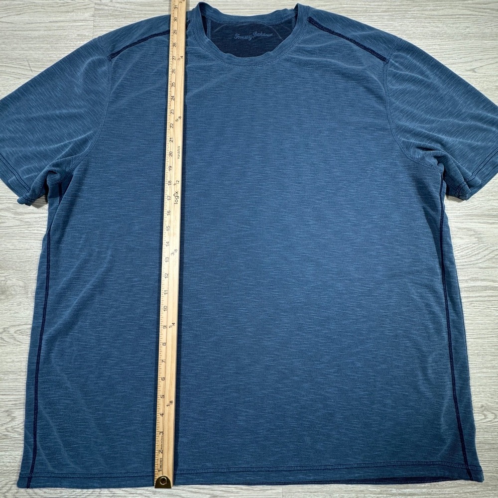 Tommy Bahama Mens T-Shirt Approx XL Blue Space Dye Short Sleeve Marlin Logo - Picture 2 of 7